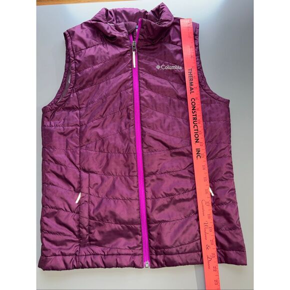 Columbia Omni Heat Light Vest YOUTH Size M Purple plum Full Zip Pockets - Picture 7 of 13